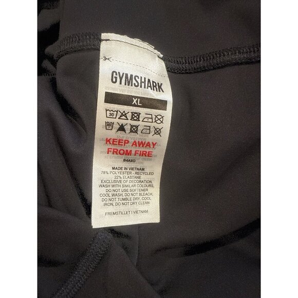 Gymshark Black High-Waisted Pocket Leggings XL Recycled Polyester Pre-Owned EUC - Picture 5 of 7
